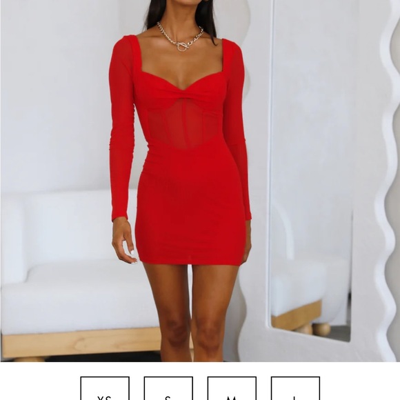 Hello Molly Dresses Hello Molly Long Sleeve Red Poshmark